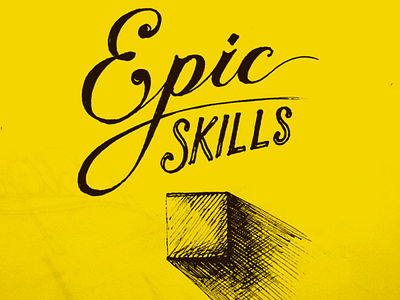 Epic Skills crosshatching epic flat icon lettering long long shadow perspective shadows skills square trend