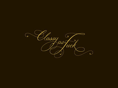 Classy as Fuck classy cream cursive flourishes lettering script terminals type typography wallet
