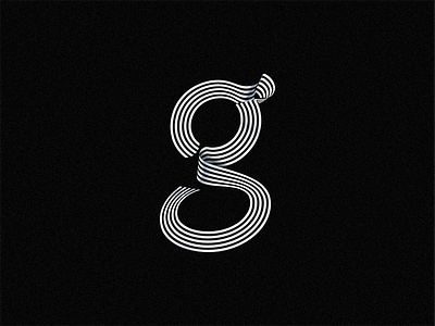 G black and white bw curved experimentation g lettering lowercase non uniform stripes type typography
