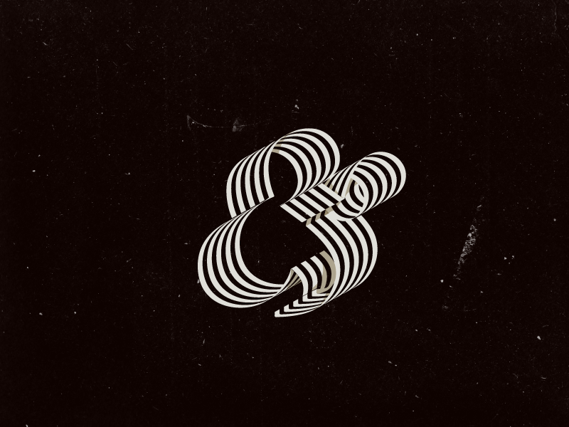 Fraktur Ampersand lettering type stripes bw ampersand curved non-uniform experimentation typography curls black and white black letter