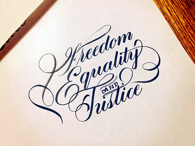 Values brushpen cursive equality flourishes freedom hand drawn hand lettering justice lettering script tombow type