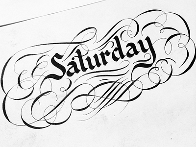 Saturday bold broad egde calligraphy hand drawn hand lettering lettering pilot parallel saturday type typography