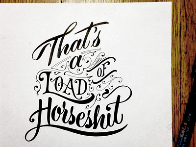 Horseshit bold brushpen cursive hand drawn hand lettering horseshit lettering script tombow type typography zebrapens