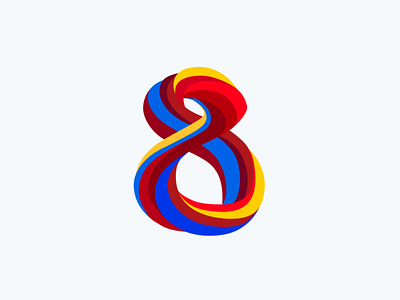 8 colorful colors curves experimental lettering numbers playful spirals type typography