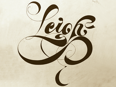 Leigh curves experimental flourishes lettering playful spirals type typography