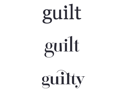 Guilt/Guilty guilt playful u is guilty wordmark words