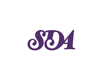 SDA hand lettering initials lettering lettermark logo monogram swashes type typography