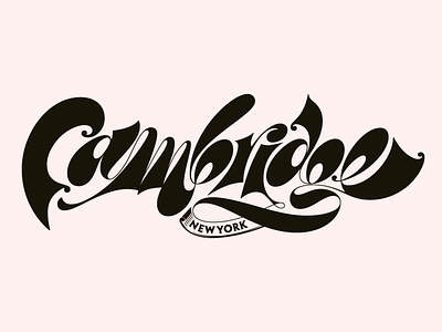 Cambridge, NY cambridge chunky cursive hand lettering lettering ligatures newyork type