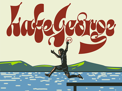 Lakegeorge Drawing cursive funky hand lettering illustration lake george lakes lettering newyork script type typography upstateny