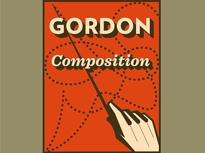 Gordan Composition baton colors composer conductor geometric gordan illustration keys logo music piano wordmark