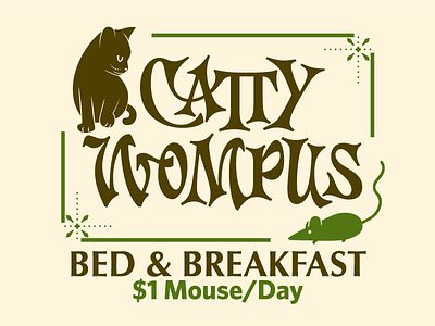 Catty Wompus cats catty wompus hand lettering lettering mouse serifs signage type