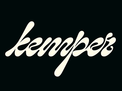Kemper-2017 chunky cursive hand lettering kemper lettering reverse contrast script type