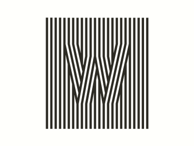W clean illusion intials letter lettermark logomark monogram play space strokes trick typography w