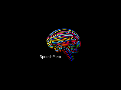 SpeechMem abstract brain colorful curved logomark memory speech speechmem twisted