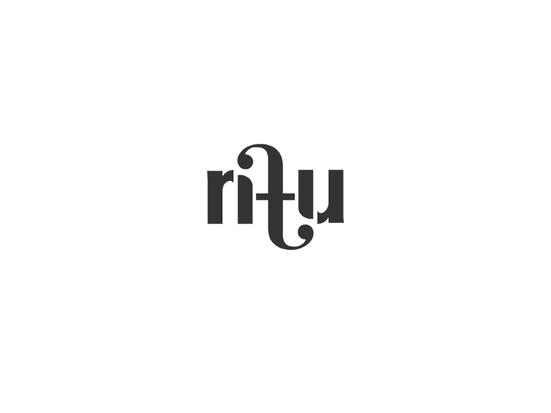 ritu Ambigram ambigram anagram curls lettering ligature logo monogram ritu swirls typography vintage