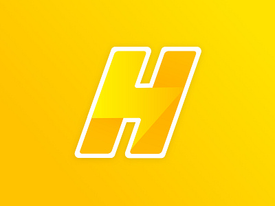 Healthy Hudl Logo bolt gradient h health letter lightening logo mark yellow