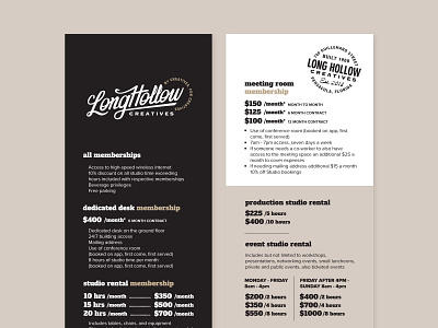 Long Hollow Creatives Rack Cards branding lettering rack card