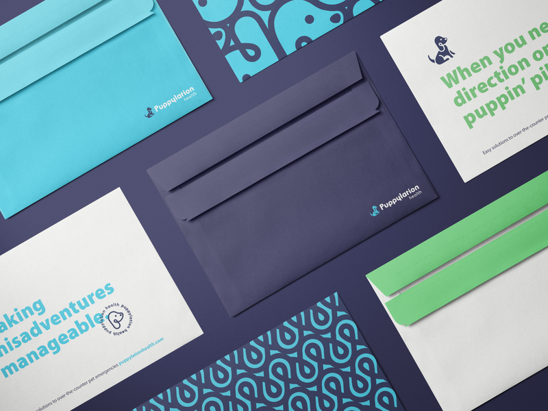 Puppylation Health Stationery brand branding design logomark pattern