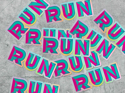 Run custom type sticker