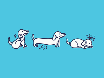 Monoline illustrations brand dogs illustration vector