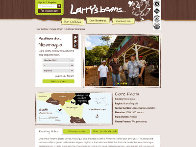 Larrys Beans Redesign Not Used coffee ecommerce fair trade product view redesign