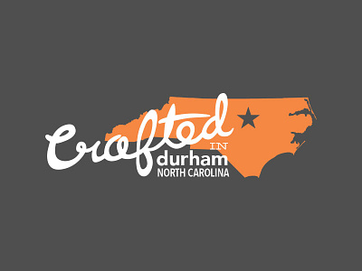 Crafted In crafted durham lettering nc north carolina