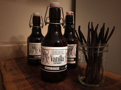 Homemade Vanilla bottle label packaging vanilla