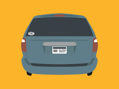 Mini Van bumper sticker illustration mini van