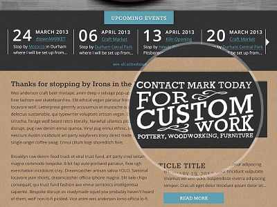 Irons Lettering call to action custom lettering home page typography web design