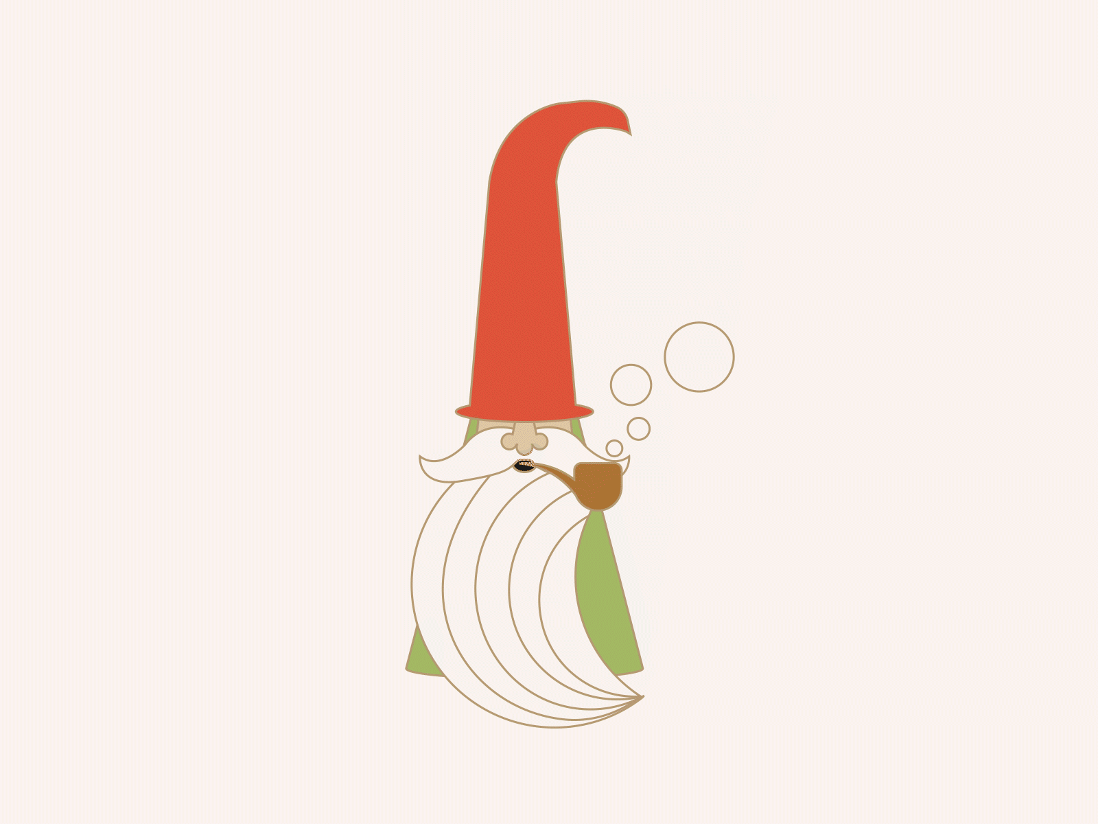 Day 3 - 12 to xmas doodle challenge after effects animation christmas design gif gnome holiday holiday gnome illustration motion graphic pipe prompt smoking wizard xmas