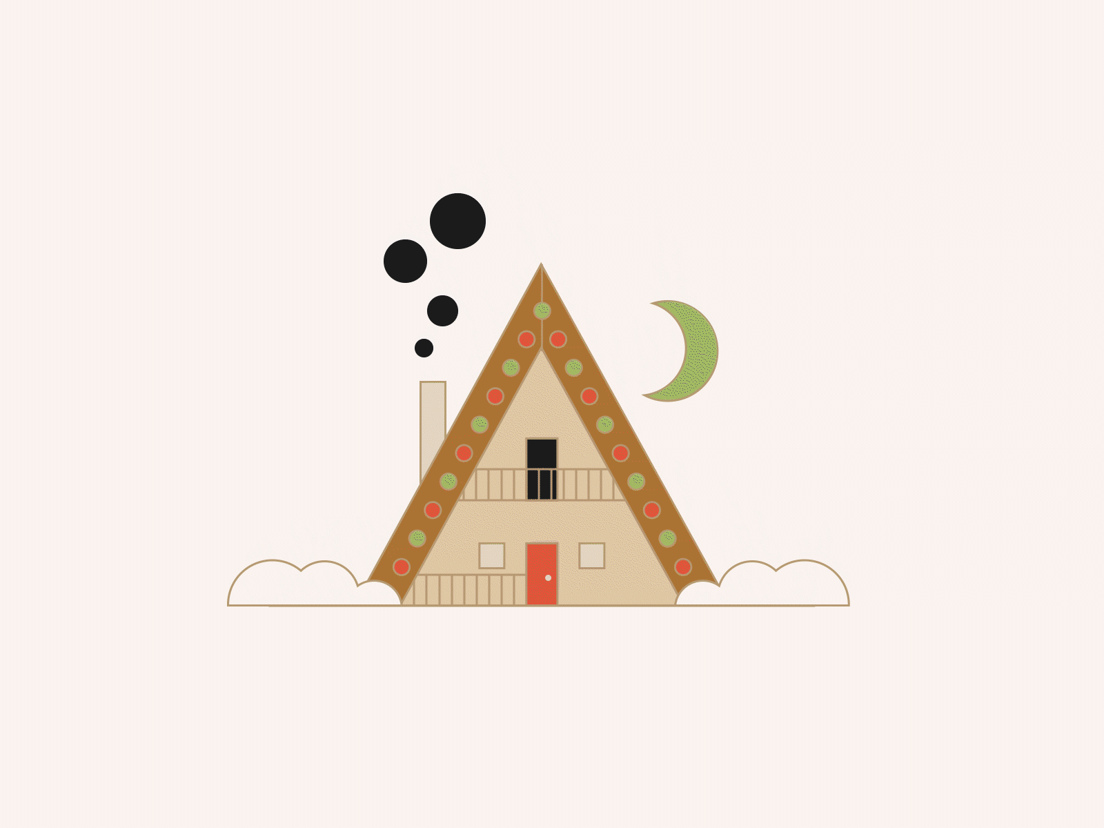 Day 6 - Christmas Lights after effects cabin camping christmas christmas lights cozy gif holiday lights moon motion graphic night prompt woods xmas