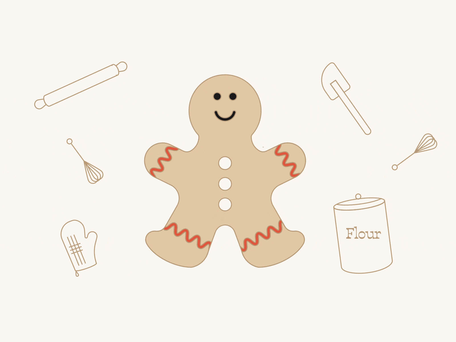Day 7 - Gingerbread Man after effects animation baking christmas cookie cooking doodle festive gif gingerbread man holiday illustration motion graphics prompt xmas