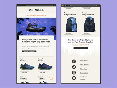 Merrell Fall 2021 Email camping comfy digital design email hiking hygge merrell mocasin outdoor apparel outdoor industry shoes walking web design