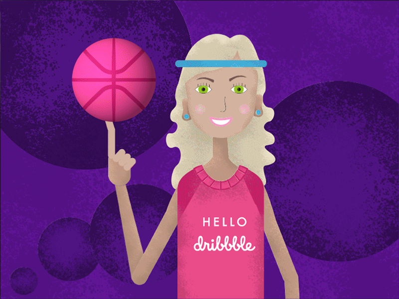 Hello Dribbble after effects basketball dribbble debut illustration texture