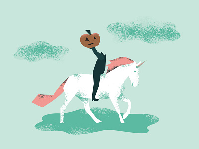 15/30 vectober - legend halloween headless horseman illustration inktober legend pumpkin unicorn vectober