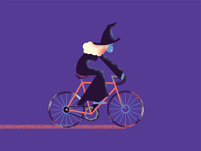 20/30 vectober - tread bicycle bike halloween illustration inktober vectober witch