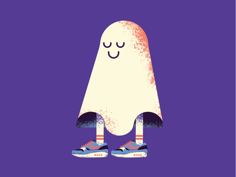 22/30 vectober - ghost ghost halloween illustration inktober nike nikes shoes sneakers vectober