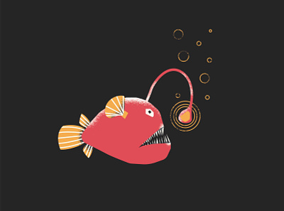 26/31 vectober - dark angler fish dark fish halloween illustration inktober vectober