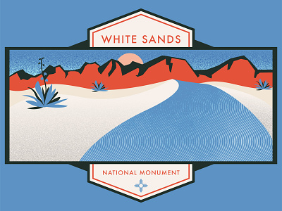 White Sands National Monument desert grit illustration landscape mountains national park national parks nature new mexico plants texture white sands yucca