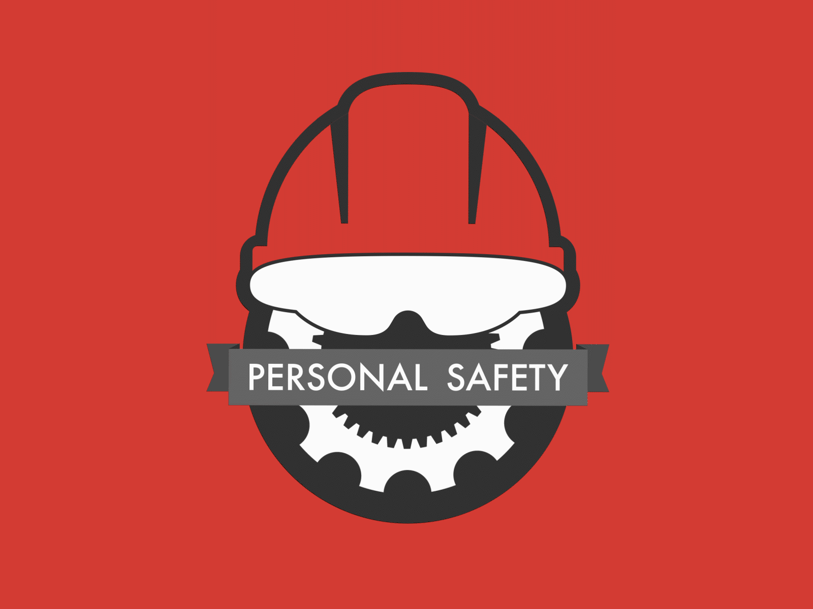 Personal Safety Animated logo after effects elearning environmental health and safety factory gears gif hard hat illustration logo manufacturing motion graphic personal protection personal protection equipment ppe protection training