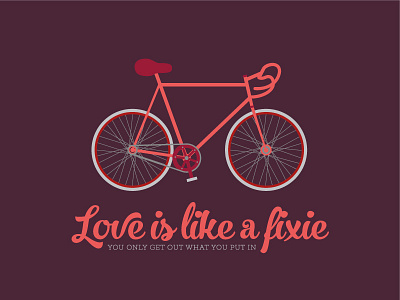 Fixie Love bicycle fixie illustration love type