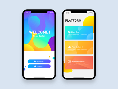 Game Center app design flat illustration ui ux