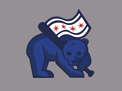 Flag Bear-er baseball chicago chicago cubs cubbies cubs flag logo sports