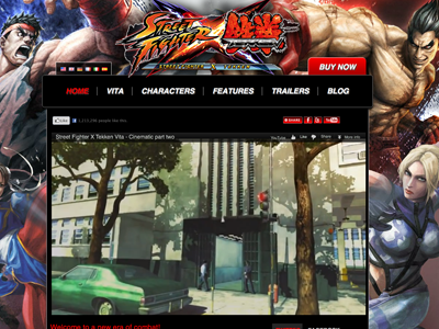 Street Figher X Tekken street fighter website design website development