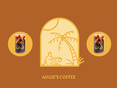 Augie's Cold Brew Drinker coffee design hand drawn illustration