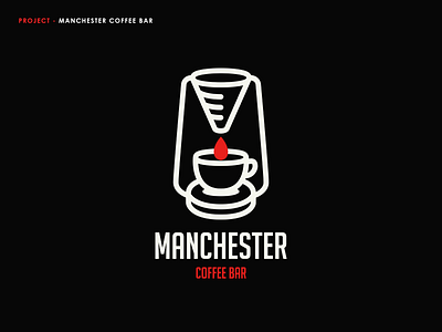 Manchester Coffee Bar Logo branding design flat icon illustration illustrator logo logo design minimal typography