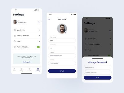 Settings/Profile page for mobile mobile app ui mobile design mobile modal profile page settings page ui user profile ux