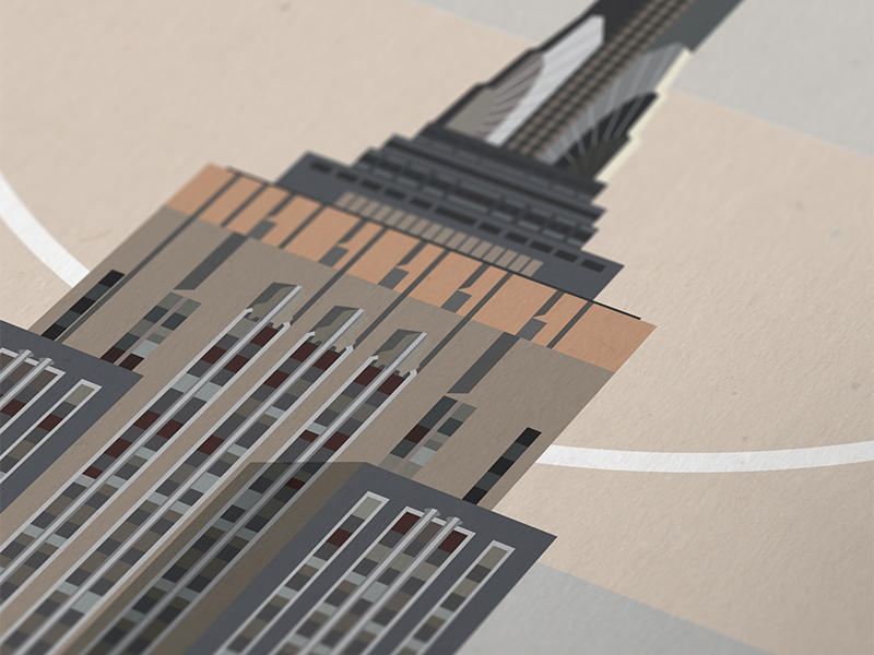 Empire State Building poster architecture illustrator