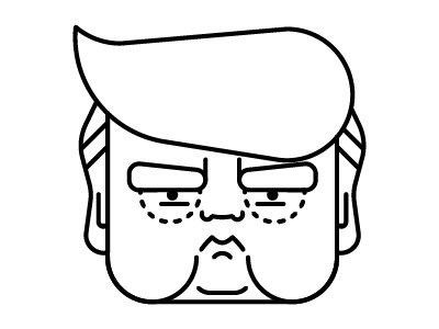 Trump Resting Face covfefe expression face golf hair loose association with reality maga orange sleepy tan the noun project trump