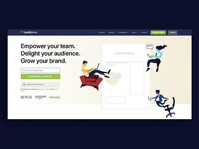 Lucidpress Templates Landingpage character design illustraion landing page web design